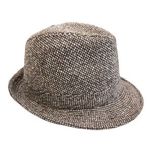 Fair Weather wool blend multicolored neutral tweed fedora hat